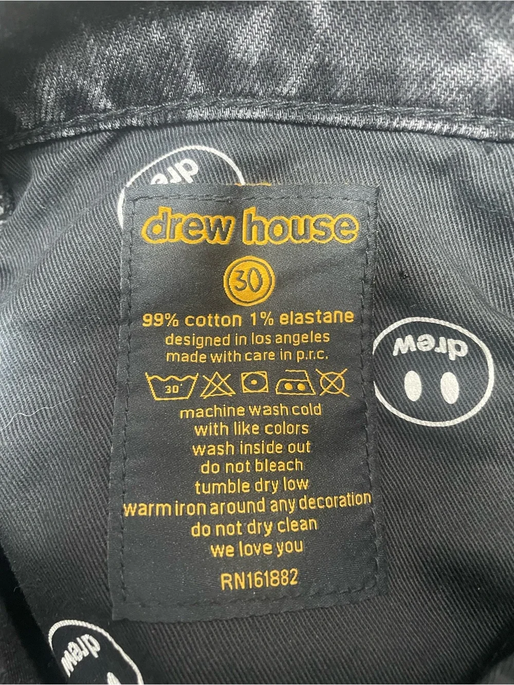 drew house drew print pants black DR-FW22-521 Size 30